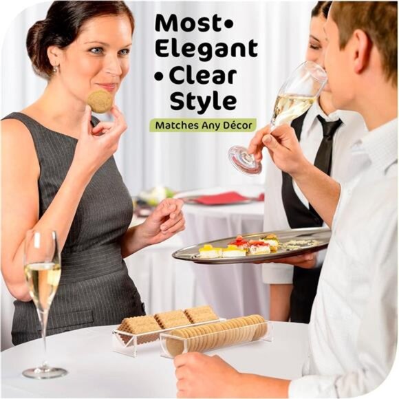 Clear cracker tray set 2 rectangular serving tray acrylic food display platter - Picture 6 of 7